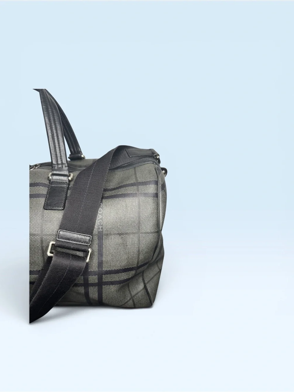 Coach Duffle Black Gray Weekender - Picture 5 of 13